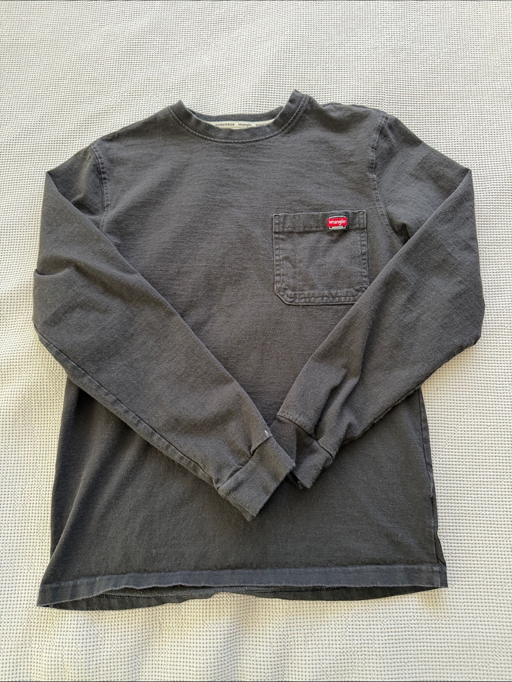 Wrangler Charcoal Gray Long Sleeve Pocket Shirt